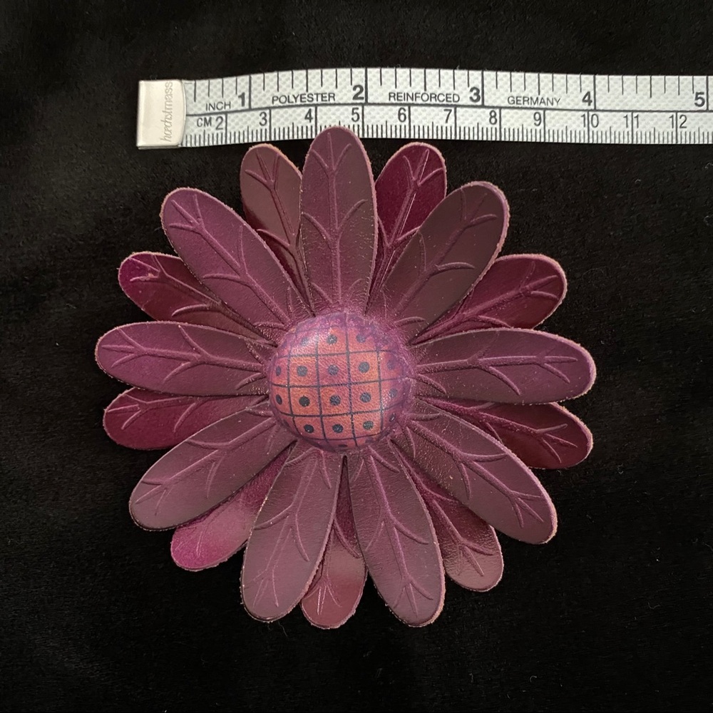 Purple leather pin